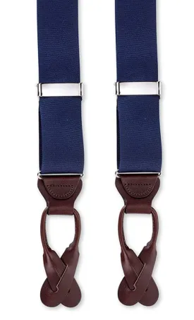 Solid Navy Suspenders - E4583