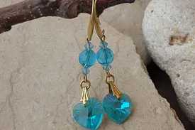 Turquoise heart shaped earrings