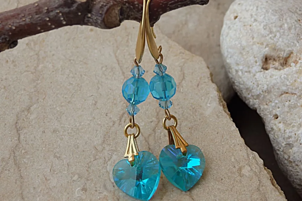 Turquoise heart shaped earrings