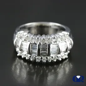 Women's Diamond Right Hand Ring Cocktail Ring In 14K White Gold